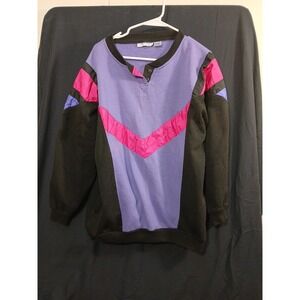 Vintage 90s Sweatshirt LAUREN BROOKE Sport Colorblock  Womens L Retro